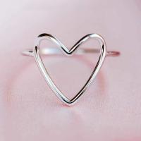 Anillo con diseño de corazón, accesorios de moda para mujeres y niñas, joyería exquisita y que combina con todo para regalo de cumpleaños - details 0