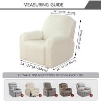 Funda de sillón relax extensible, funda para sofá relax de 1 plaza con bolsillo lateral, para sillón reclinable de relajación y masaje, 4 piezas con jacquard (beige) - details 4