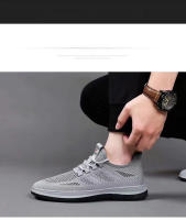 Zapatillas de deporte de moda de los hombres de malla transpirable zapatos casuales Fly Weave suela blanda elástica zapatos para correr al aire libre - details 7