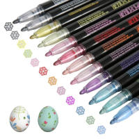 8pcs/12pcs Magic Highlighter Marker Pens Metallic Self Outline Sparkling Glitter Markers Pen for Card Making Scrapbook - details 6