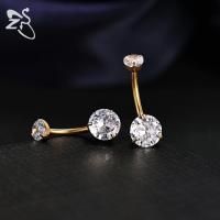 ZS 1 PC G23 Anillo de ombligo de acero de titanio para mujer CZ Crystal Internally Threaded Navel Barbell Stud Barra larga Piercing corporal - details 9