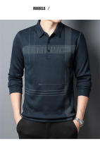 Camiseta Casual para Hombres CASUMANL EU SIZE con Cuello Abotonado y Rayas Empresarial Manga Larga para Otoño Ajuste Regular - details 6