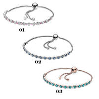 New 925 sterling silver bracelet with adjustable diamonds and three optional women's Moto luxury jewelry accessories - details 0