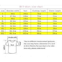 Camiseta de verano con estampado digital 3D, manga corta elegante informal - details 0