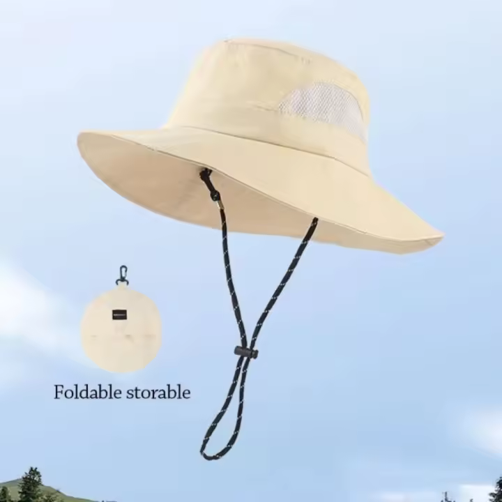 Sombrero de cubo plegable de nailon informal, protección UV de secado rápido, gorra portátil para senderismo, sombrilla, protector solar, colgante para bolsa - 1