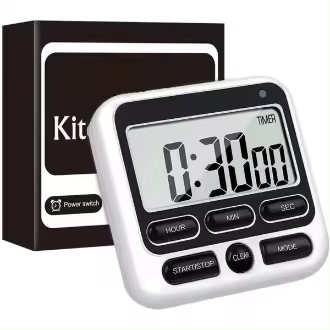 Temporizador de cocina, cronómetro digital L, con alarma de sonido ajustable y función de memoria - 1