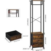 Perchero con cajón no tejido, organizador de armario alto independiente, cómoda de pie para dormitorio, salón, entrada, 39 x 29 x 179 cm, color negro HGR001B - details 13