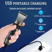 Cortapelos profesional sin cable para hombre, kit ajustable para barba y cuerpo, cortapelos eléctrico recargable, lavable a máquina - details 2