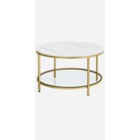Centro Redonda, Mesa de Cristal con Marco de Acero, Mesa de Salón, Mesa de Café, Negro LGT021B01 - details 8