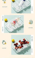 Molde para Hielo de Silicona con Tapa Forma de Fruta Cuadrada para Cocina y Bebidas Ideal para Whisky y Cocteles - details 9