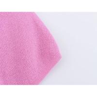 OUWU- Colección Europea Y Americana De 24 Otoño, Nuevo Estilo, Cierre De Botón, Decoración De Volantes, Cuello Redondo, Manga Corta, Top De Punto Para Mujer - details 8