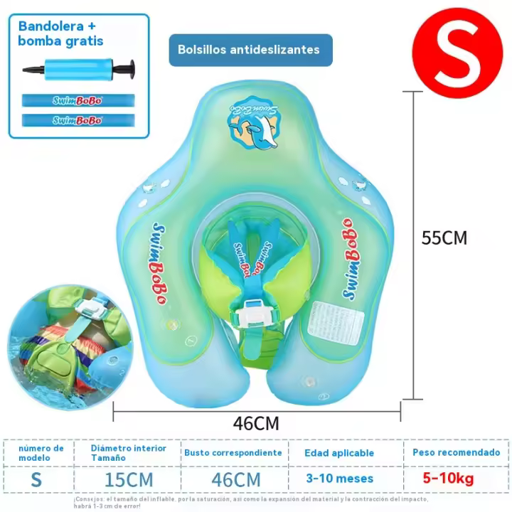 Anillo de Natación para Niños Anillo de Mentira con Protección de Cuello Bajo las Axilas - 1