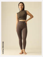 Pantalones largos ajustados de Yoga para mujer, mallas para correr a la moda, color melocotón móvil - details 3
