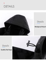 CHRLCK Chaqueta de Senderismo Impermeable A Prueba de Viento, Reflectante, Ideal para Acampar, Cazar, Correr, Trekking, Pesca - details 19