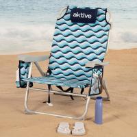 playa plegable y reclinable 5 posiciones, Silla portátil plegable 55x67,5x86cm, Incluye cojín, 1 bolsillo, 1 bolsa con cremallera y topes antivuelco, Sillas de playa - details 32