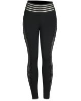 Pantalones de Yoga de malla a rayas de cintura alta, elegantes y cómodos para correr y hacer ejercicio, malla a rayas única, entrenamiento de cintura alta - details 5