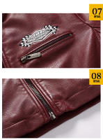 Chaqueta cuero moto hombre resistente viento bordado trail rally Equipo Protector - details 16