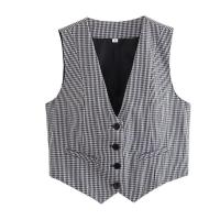 BUNO-Chaleco sin mangas para mujer, chalecos elegantes con cuello en V y una sola botonadura, Tops blancos elegantes - details 4