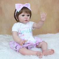 BZDOLL-Muñeca Reborn de silicona suave para bebé, cuerpo de tela de princesa, vestido de bebé con piel de pintura 3D, 24 pulgadas - details 5