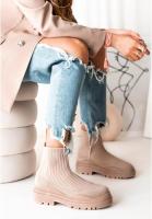 Zapatos De calcetines De suela gruesa para Mujer, Botas cortas informales De punto rojo De Red, talla grande, otoño e invierno, 2023 - details 1
