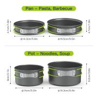 Batería de cocina portátil para camping, glamping, deportes al aire libre, multifuncional para 2-3 personas. - details 5