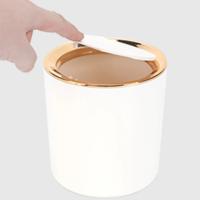 Estante de escritorio con tapa, Mini cubo de basura de mesa, Cubo de almacenamiento pequeño portátil para baño, sala de estar - details 5
