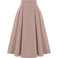 Falda Larga Solida de Cintura Alta Vintage Moda de Primavera-Verano 2024 - details 1