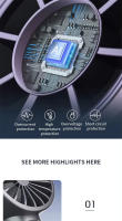 Ventiladores de mano eléctricos LED recargables con pantalla de holograma 3D, Pedestal de plástico para uso en exteriores y doméstico - details 7