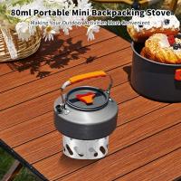 Estufa de Camping Portátil Mini Mochila, Quemador de Alcohol de Aluminio de 80ml, Escudo Viento Pequeño de Acero Inoxidable Ideal para Senderismo y Camping - details 5