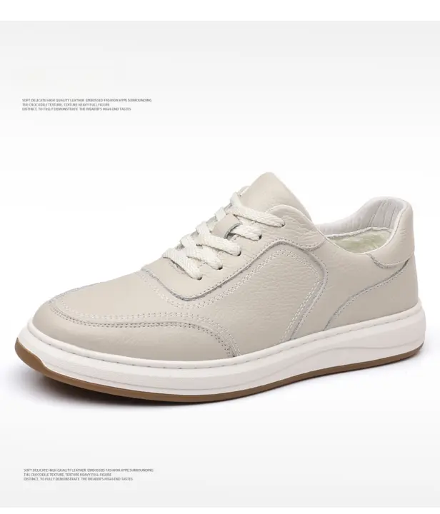 Primera capa de cuero de vaca terciopelo zapatos de cuero térmico para hombres suela suave superficie suave zapatos para hombres - 1