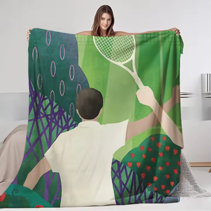 Manta de Flanela para Temporada Diseño Moderno de Medio Siglo con Estilo de Fiesta de Té - 1