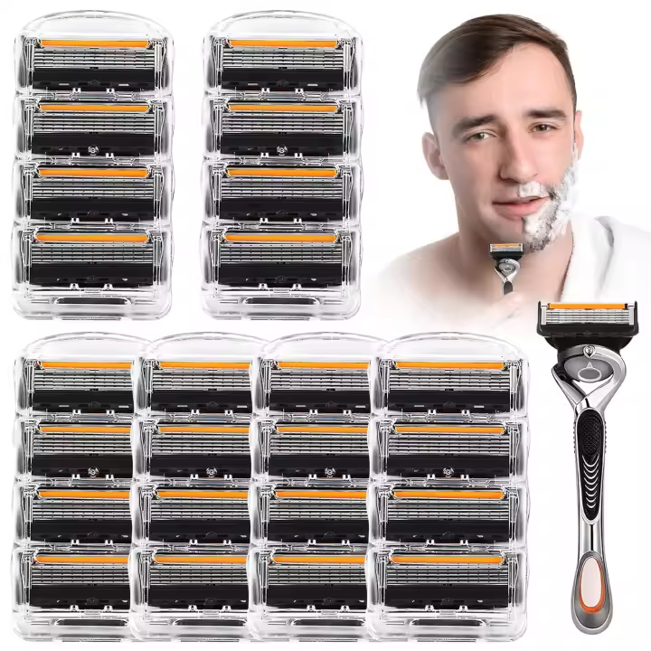 Proglide 24 repuestos para hombres adecuados para maquinillas de afeitar húmedas, juego económico de cuchillas de 5 piezas, cuchillas de afeitar Pro Glide, Fusion 5 Proglide - 1