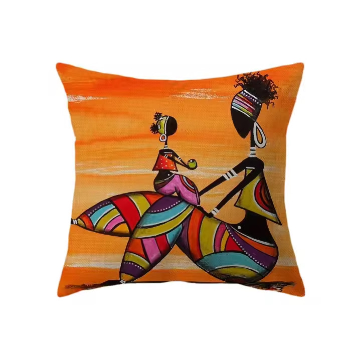 Funda De Almohada Tradicional Africana Lavable, 1 Paquete/4 Piezas, 17,7X17,7 Pulgadas - 1