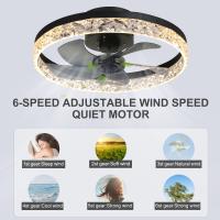 Ventiladores de techo Led inteligentes modernos, candelabro de acrílico nórdico Invisible, Control remoto por aplicación - details 4