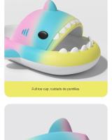Sandalias de tiburón para niños con degradado de arco iris, lindos niños y niñas con degradado interior, - details 11