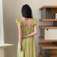 Nuevo vestido casual de verano con cuello redondo y espalda hueca con mangas de burbuja - details 3