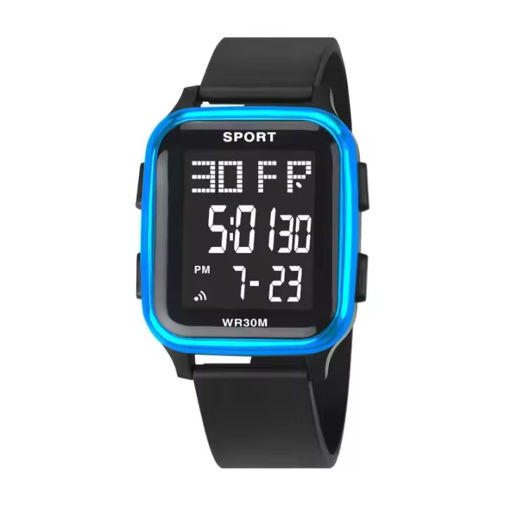 Reloj Deportivo LED Premium YIKAZE Resistente al Agua 3Bar Movimiento Automático Correa de Cuero - 1
