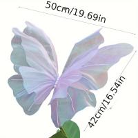 Nuevo Mariposa Artificial de 30/50cm, gasa gigante para exteriores, mariposa falsa, hilo de seda 3D, accesorios de fotografía de mariposa - details 0