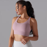 Sujetador de yoga para mujer, ropa interior que absorbe los golpes, correas cruzadas para los hombros, top corto Fiess, deportes a prueba de golpes - details 15