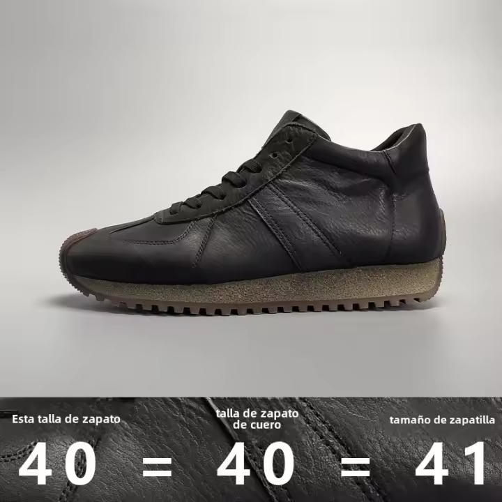 Botas de media caña de alta gama de moda, botas de hombre deportivas de piel de vaca de cuero genuino - 1