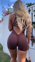 Ropa deportiva mejorada para gimnasio para mujer, pantalones cortos ajustados blancos, ropa deportiva sin mangas para entrenamiento de yoga - details 1