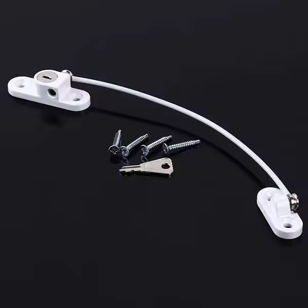 Cerradura infantil, protección metálica, tapón antirrobo, limitador de ventana, armario con cerradura, nuevo - 1