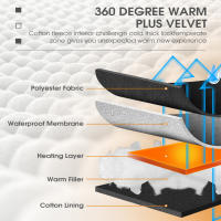 Guantes calefactables eléctricos con batería para invierno cálidos guantes calefactores para motocicleta  impermeables con pantalla táctil calentador de manos para ciclismo y esquí - details 4