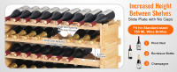 SucceBuy Botellero modular mejorado de 8 niveles para 72 botellas, elaborado en madera de bambú - details 1