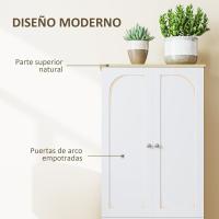 Alacena de Cocina Armario de Cocina Mueble Auxiliar de Cocina con 4 Puertas y Estantes Ajustables para Comedor Salón 60x30x183 cm Blanco - details 3