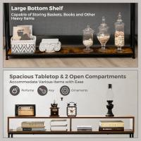 Mesa de Consola Industrial de 3 Niveles Estrecha Rectangular con 2 Cubos Abiertos y 1 Estante Inferior Estructura de Metal 120 x 23 x 79 cm Para Sala de Estar y Dormitorio - details 12
