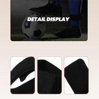 Espinilleras de fútbol, cinta de vendaje fijo, almohadillas para espinillas, previenen caídas, Vendaje deportivo elástico ajustable, negro, 1 par - details 5