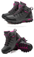 Botas de senderismo de alta calidad para mujer, zapatos de escalada al aire libre, antideslizantes, deportivos, botas de Trekking casuales, impermeables de gamuza - details 13