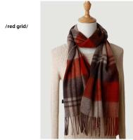 Bufanda de invierno 100% de lana, chal largo y cálido con patrón a cuadros para mujer, accesorio para adultos con estampado digital, 30x180cm - details 7
