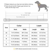 Collar personalizado cuero PU perro, conjunto correa con placa de identificación grabada gratis para perros pequeños, medianos y - details 0